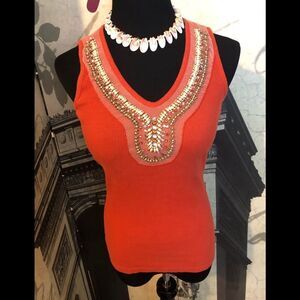 Fun embellished tank by Meghan Noland size large